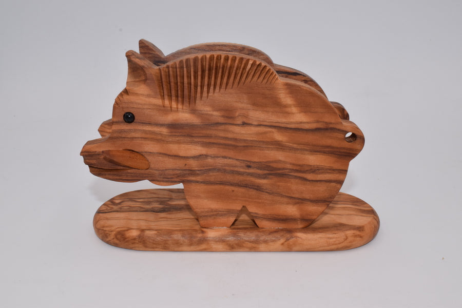 Olive wood napkin holder