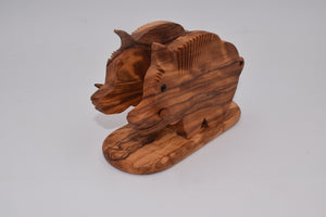 Olive wood napkin holder