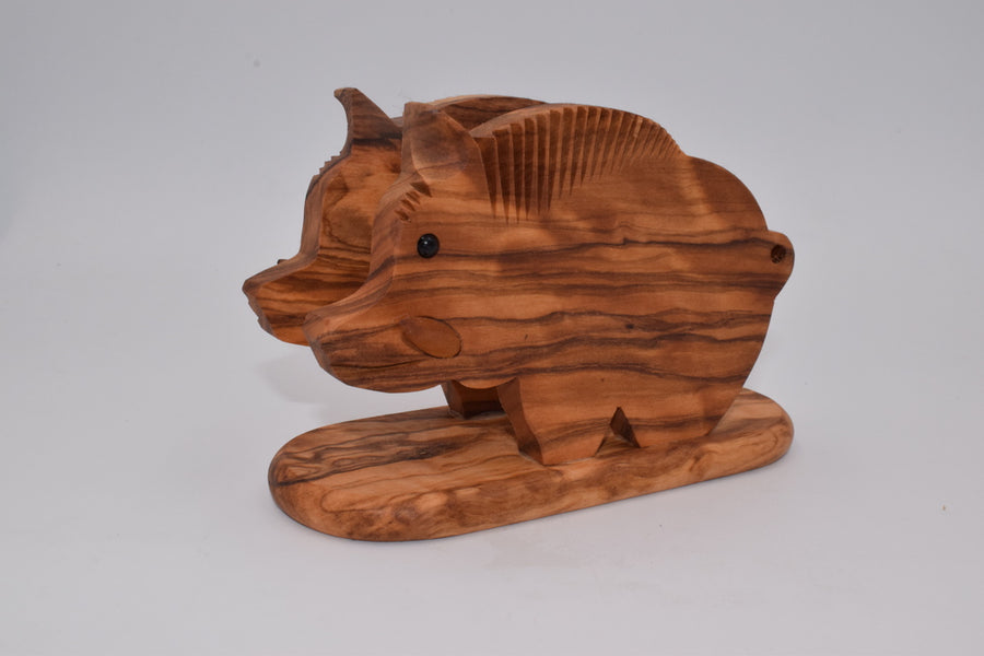 Olive wood napkin holder