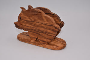 Olive wood napkin holder