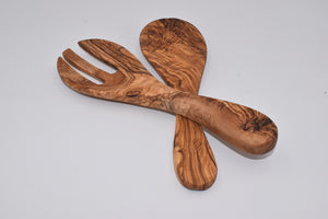Pair of olive wood cutlery