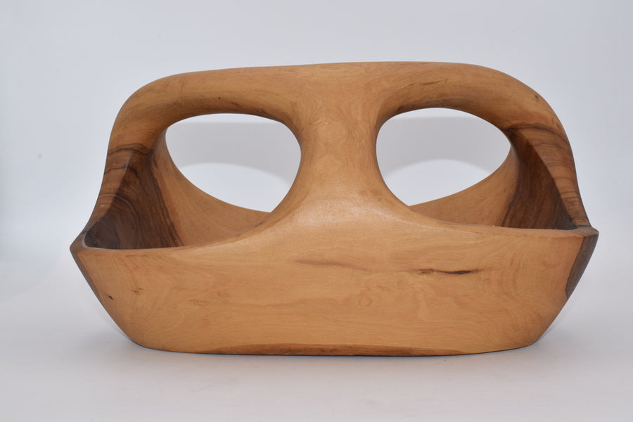 Bowl with olive wood handle 